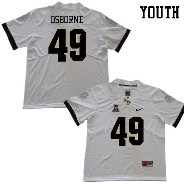 Youth #49 Christian Osborne UCF Knights College Football Jerseys Sale-White - Click Image to Close